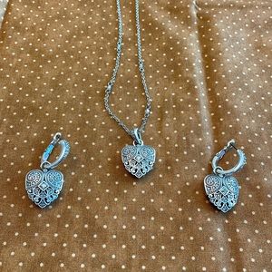 Brighton Heart Necklace and Earrings Set